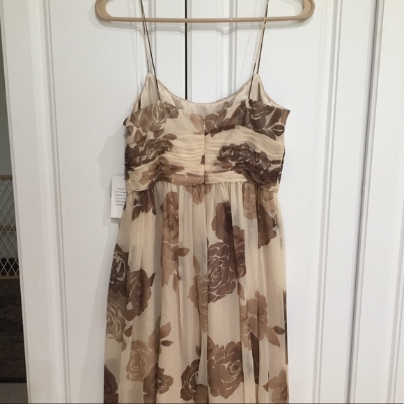 NWT Nine West silk floral beige dress size 2 - Picture 4 of 9